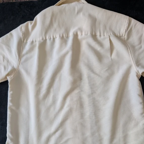 Cubavera Men's Short Sleeve Embroidered Panel Guayabera Button Up Shirt Size L - Picture 13 of 13